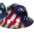 MSA's Freedom Hard Hat- American Stars & Stripes Design (Full Brim)